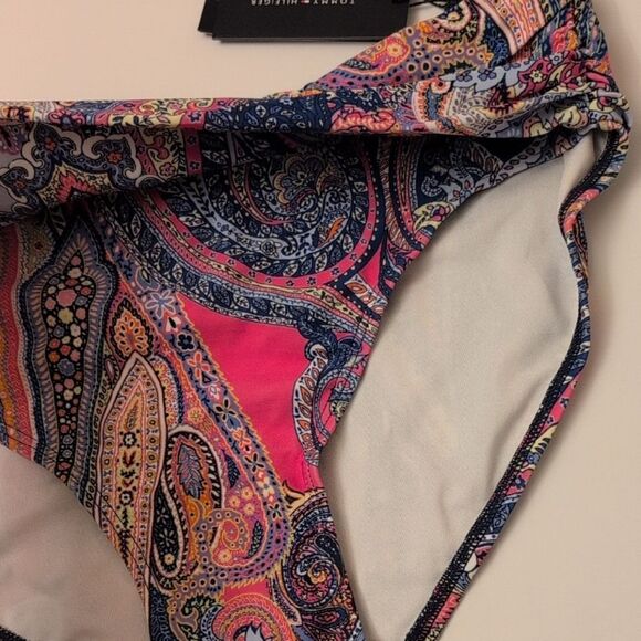 NWT Tommy Hilfiger Foldover Full Coverage Bikini Bottom Bright Paisley - Size XL - Picture 4 of 11